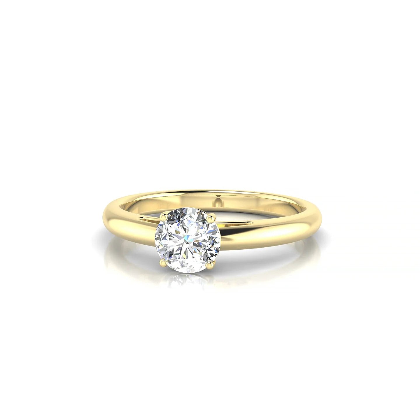 Treasure | 18k Yellow Gold 5.2 mm Round Diamond Ring