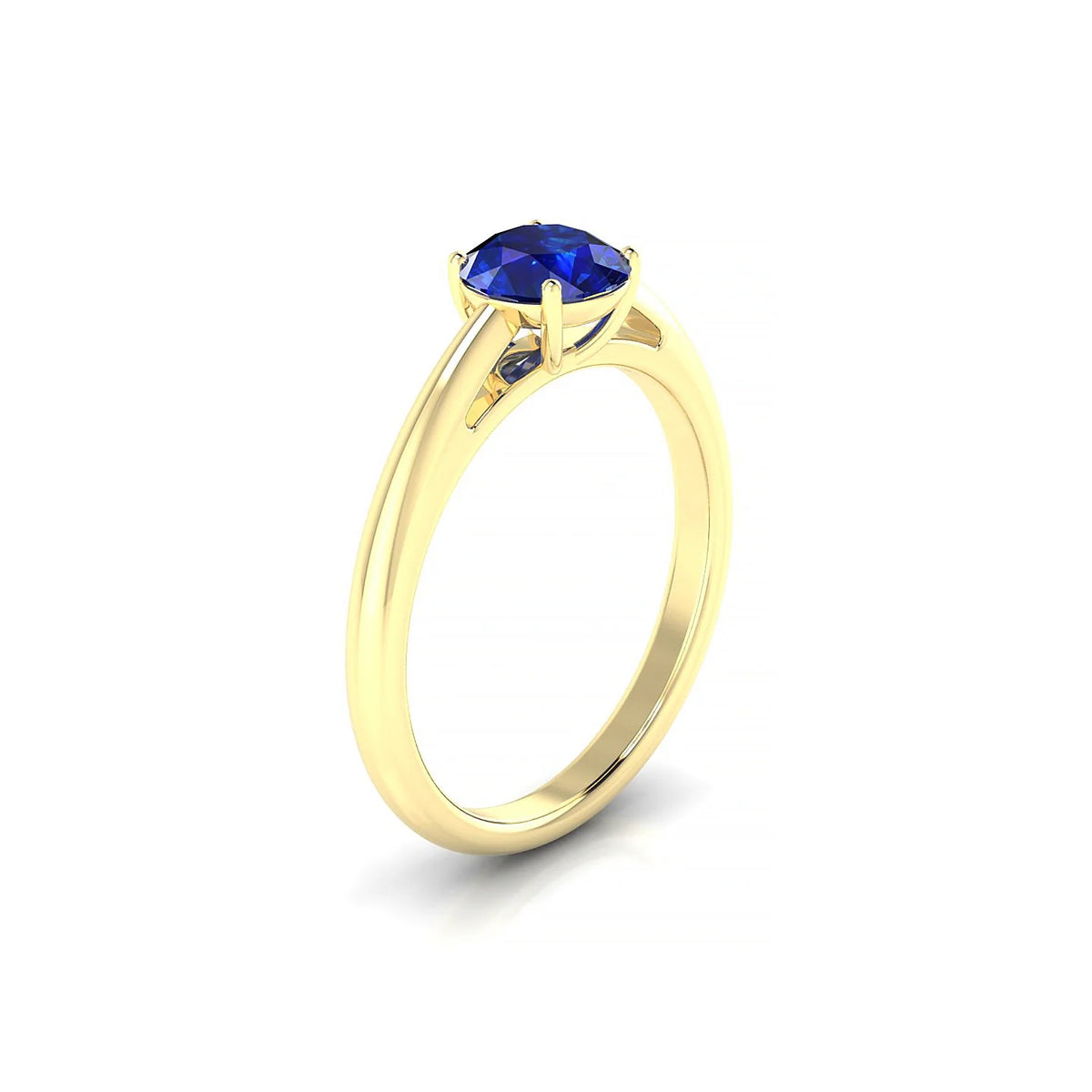 Treasure | 18k Yellow Gold 6 mm Round Sapphire Ring