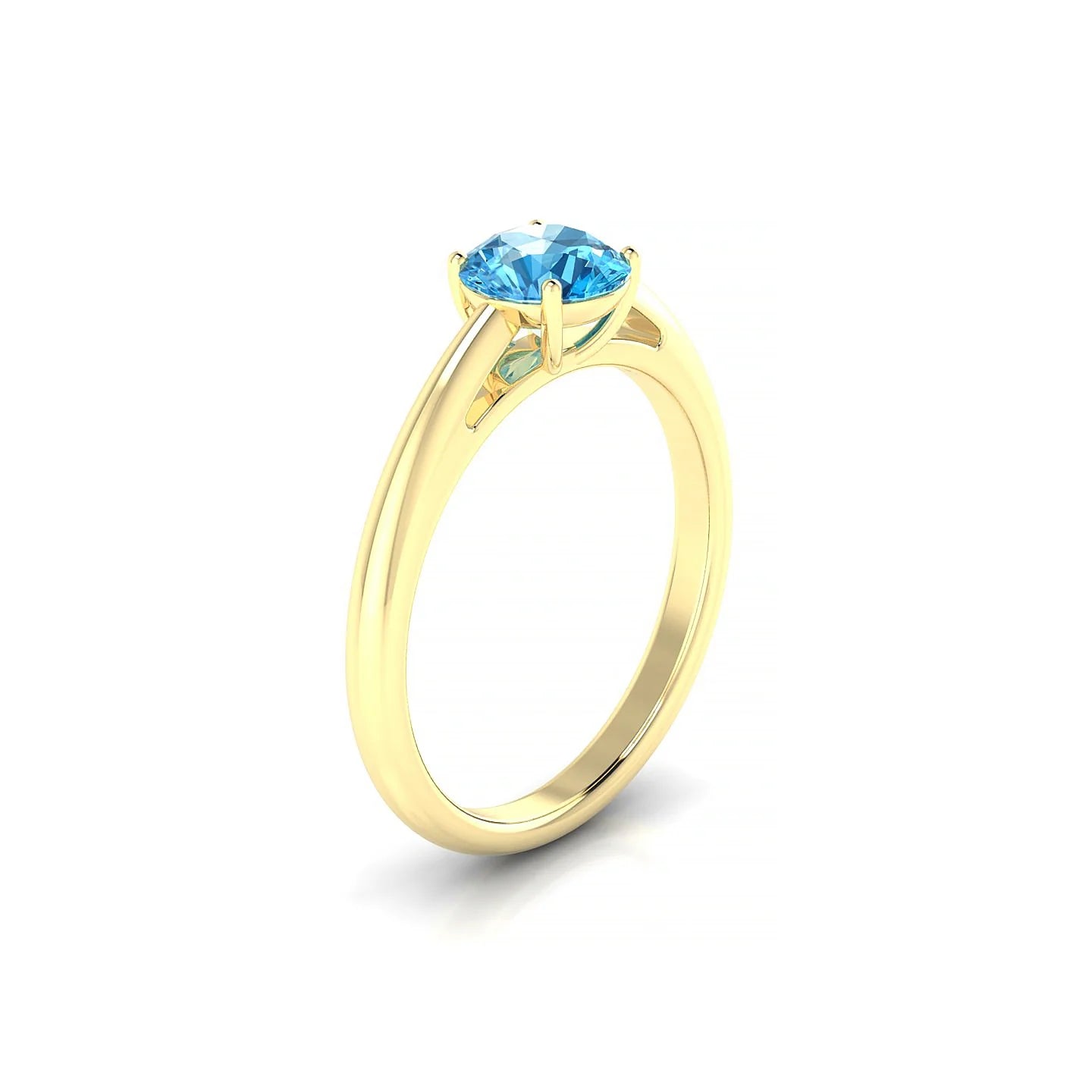 Treasure | 18k Yellow Gold 6 mm Round Topaz Ring