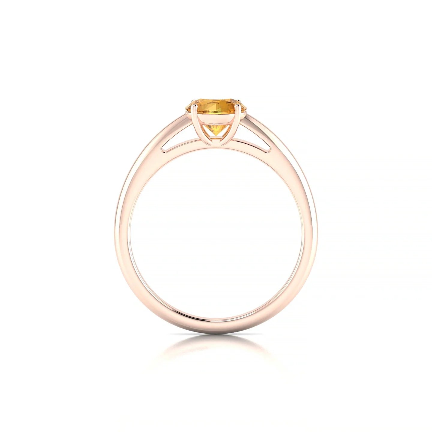 Treasure | 18k Rose Gold 6 mm Round Citrine Ring