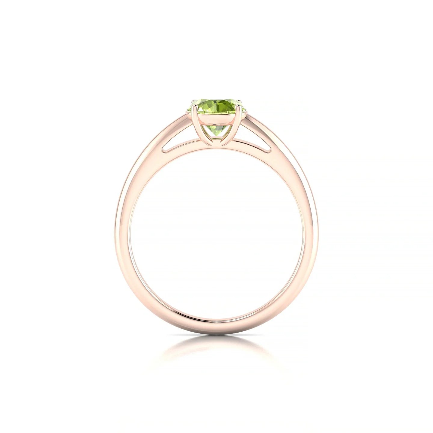 Treasure | 18k Rose Gold 6 mm Round Peridot Ring