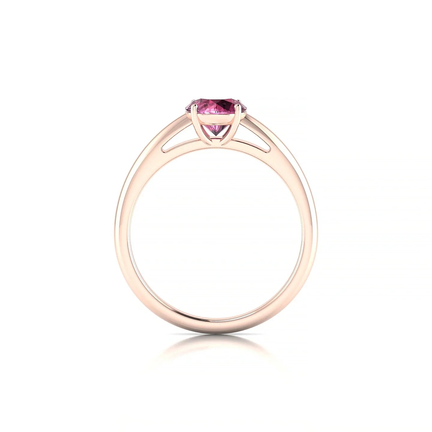 Treasure | 18k Rose Gold 6 mm Round Rhodolite Ring