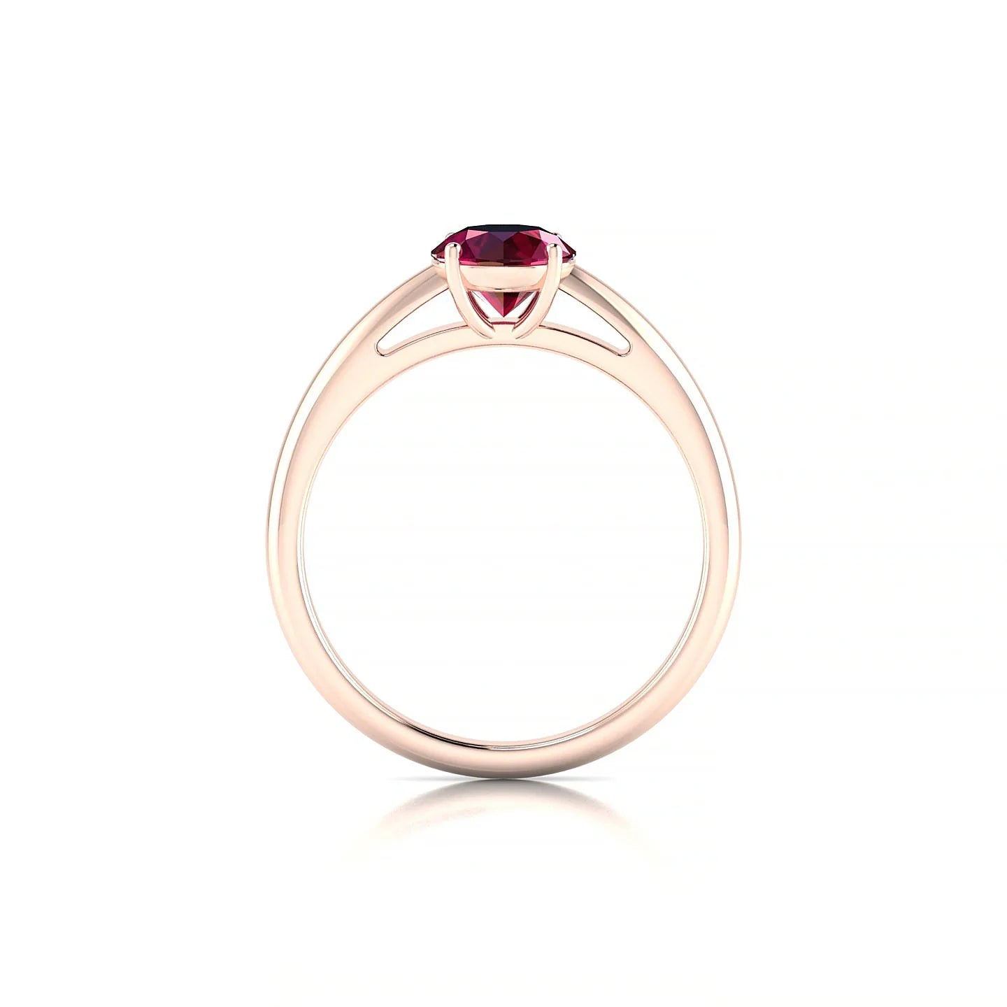 Treasure | 18k Rose Gold 6 mm Round Ruby Ring