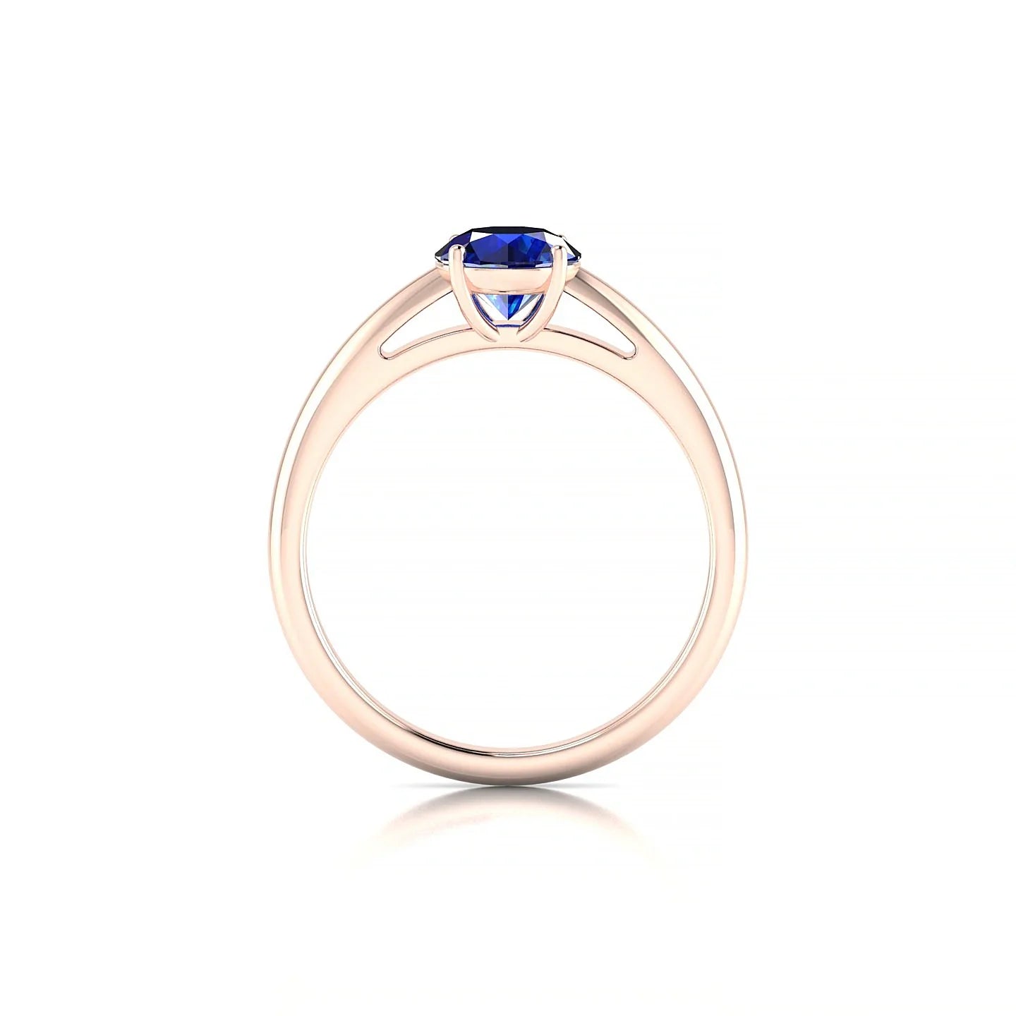 Treasure | 18k Rose Gold 6 mm Round Sapphire Ring