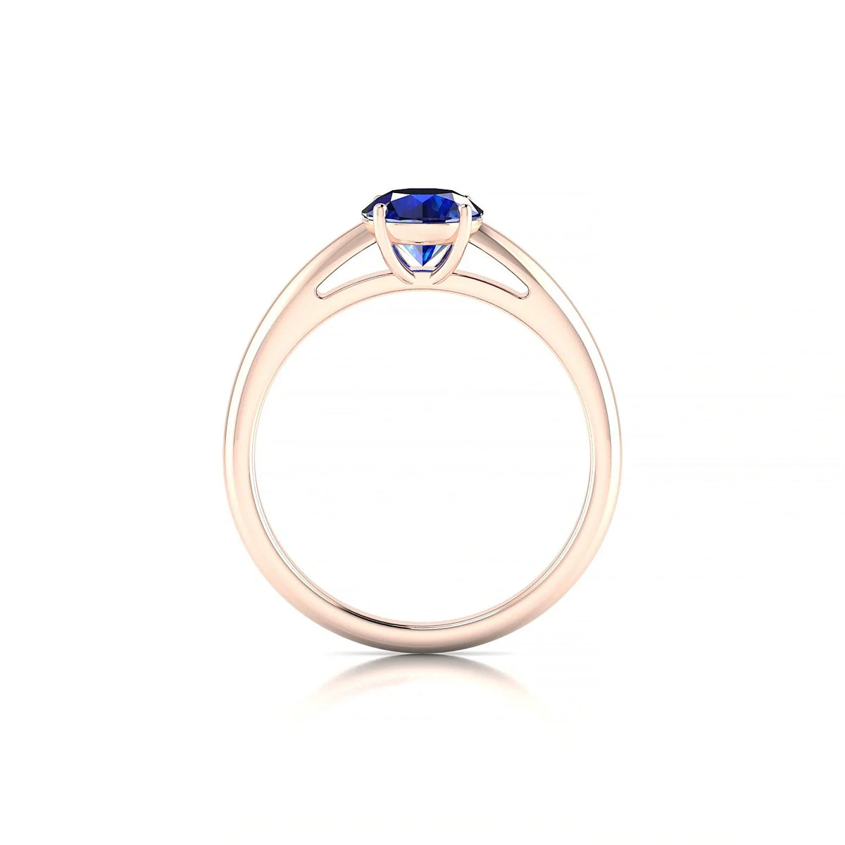 Treasure | 18k Rose Gold 6 mm Round Sapphire Ring