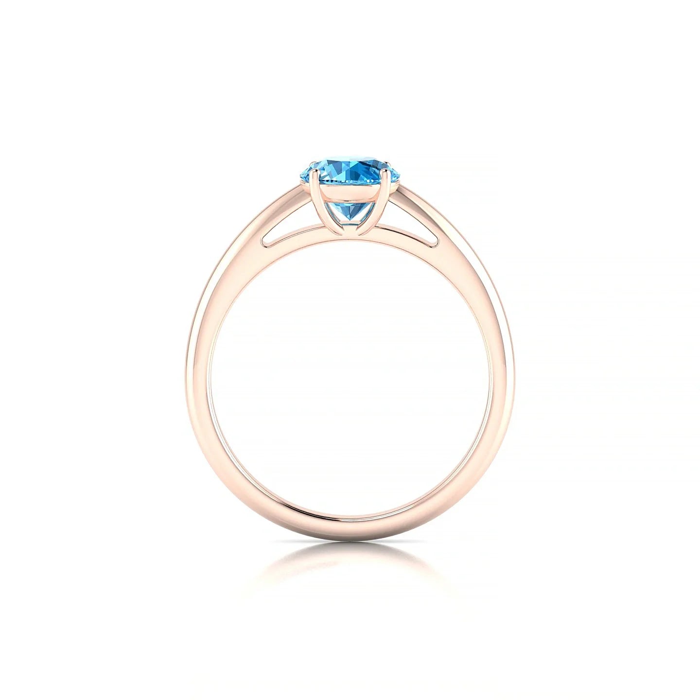 Treasure | 18k Rose Gold 6 mm Round Topaz Ring