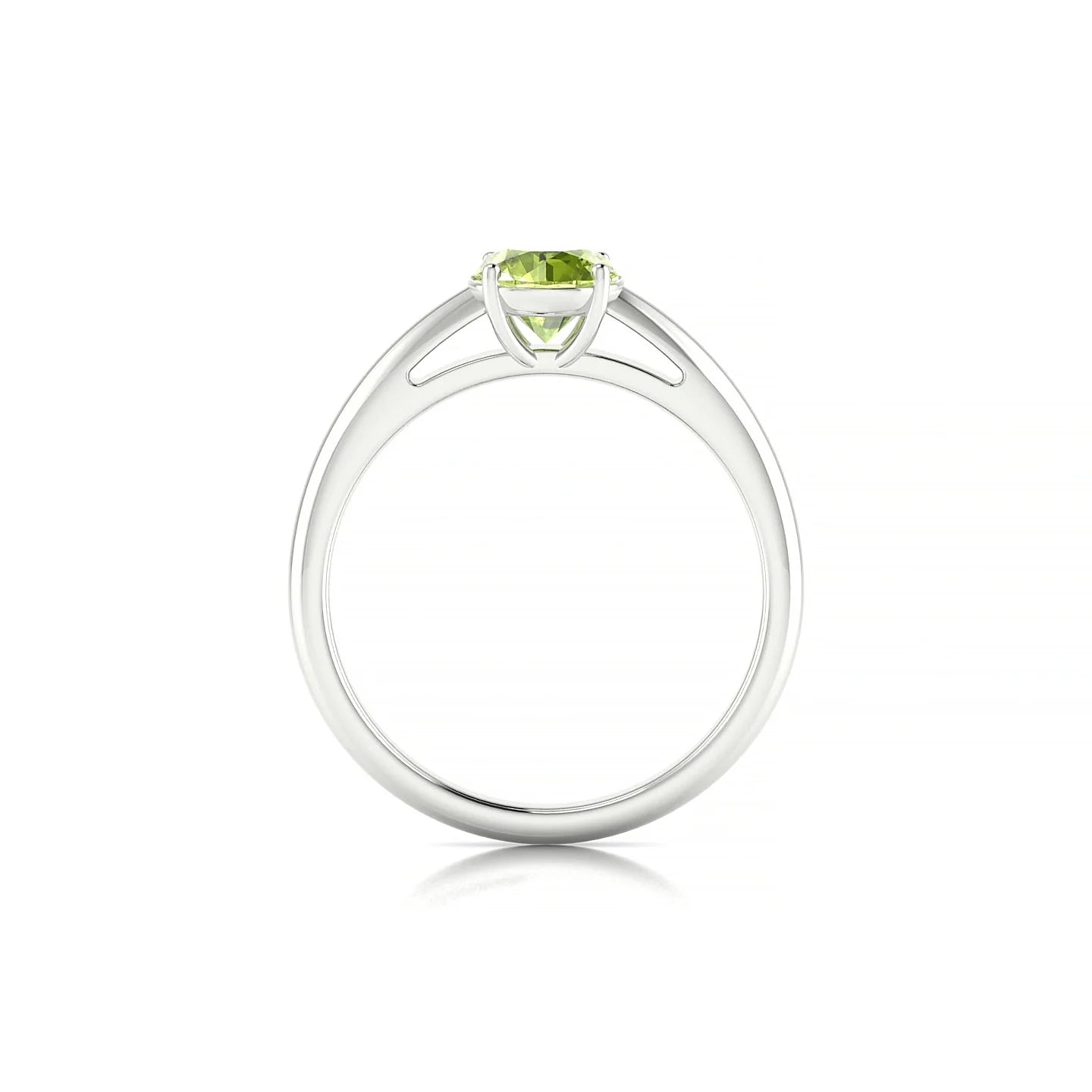 Treasure | 18k White Gold 6 mm Round Peridot Ring