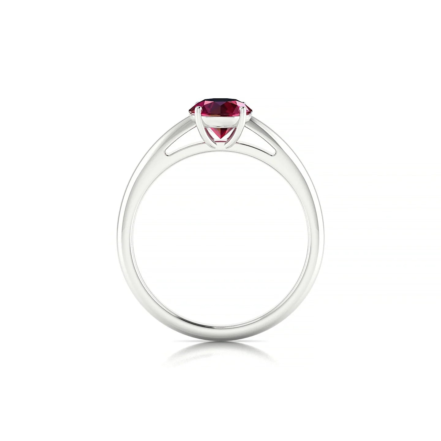 Treasure | 18k White Gold 6 mm Round Ruby Ring