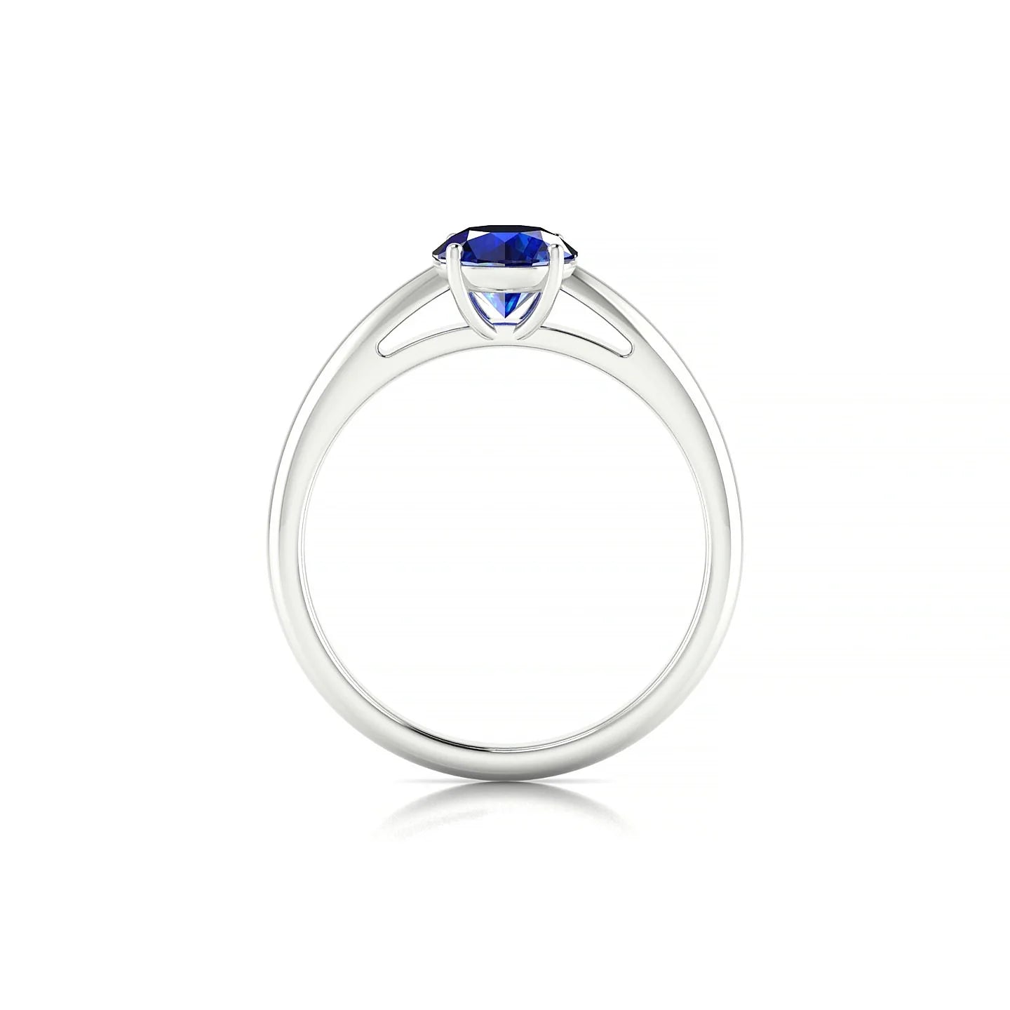 Treasure | 18k White Gold 6 mm Round Sapphire Ring