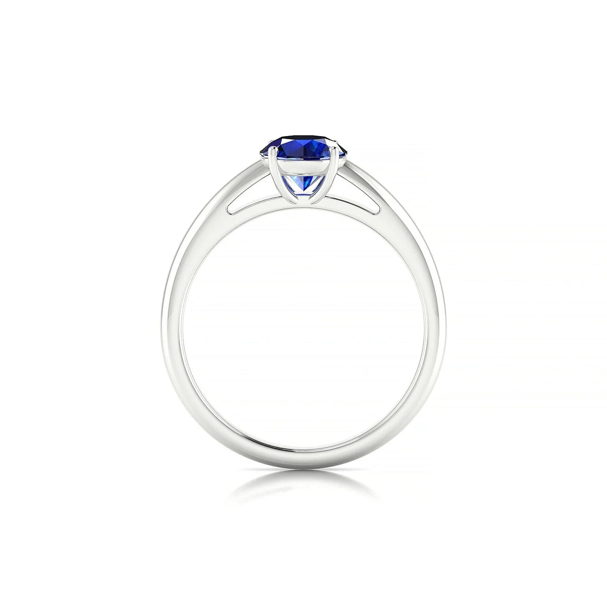 Treasure | 18k White Gold 6 mm Round Sapphire Ring