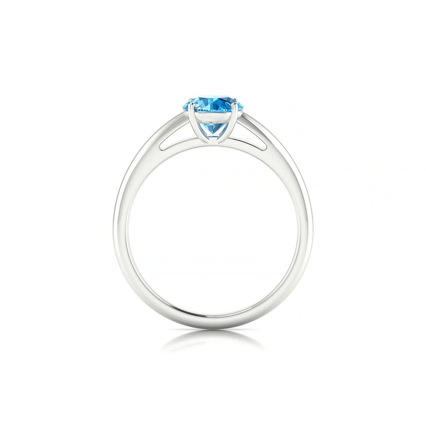 Treasure | 18k White Gold 6 mm Round Topaz Ring