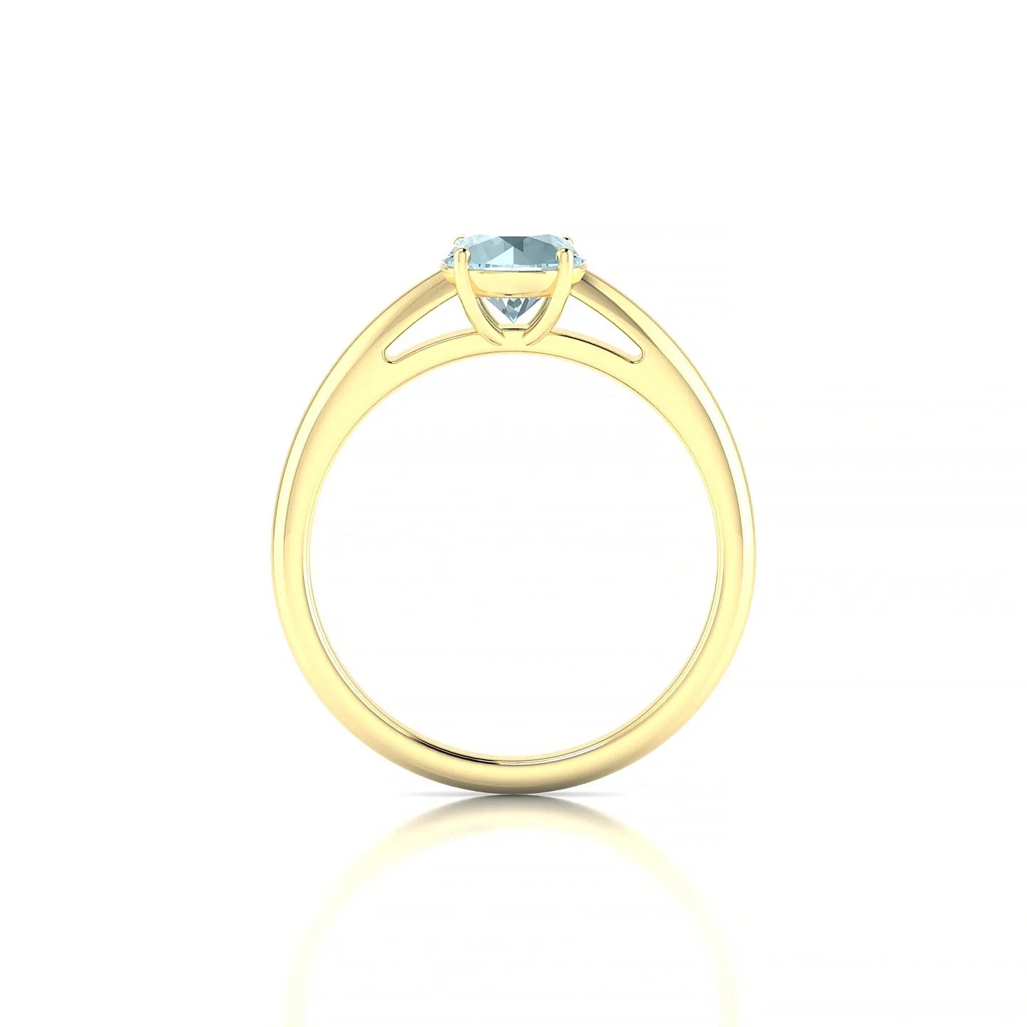 Treasure | 18k Yellow Gold 6 mm Round Aquamarine Ring
