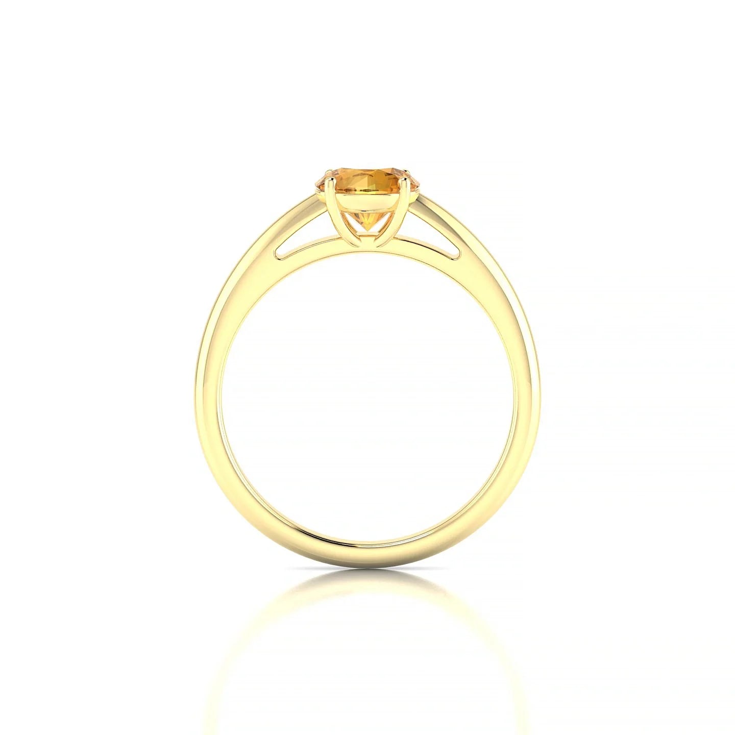 Treasure | 18k Yellow Gold 6 mm Round Citrine Ring