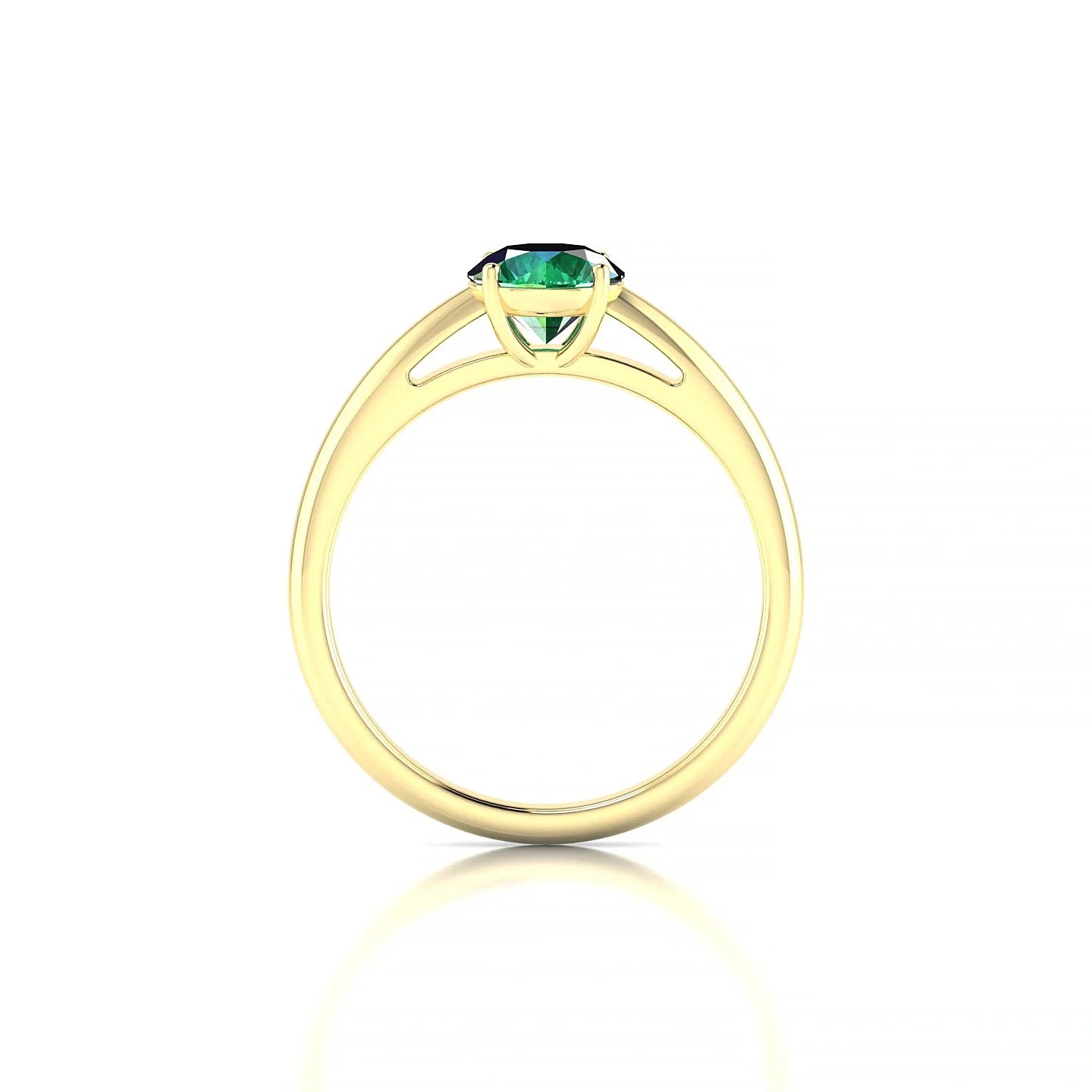 Treasure | 18k Yellow Gold 6 mm Round Emerald Ring