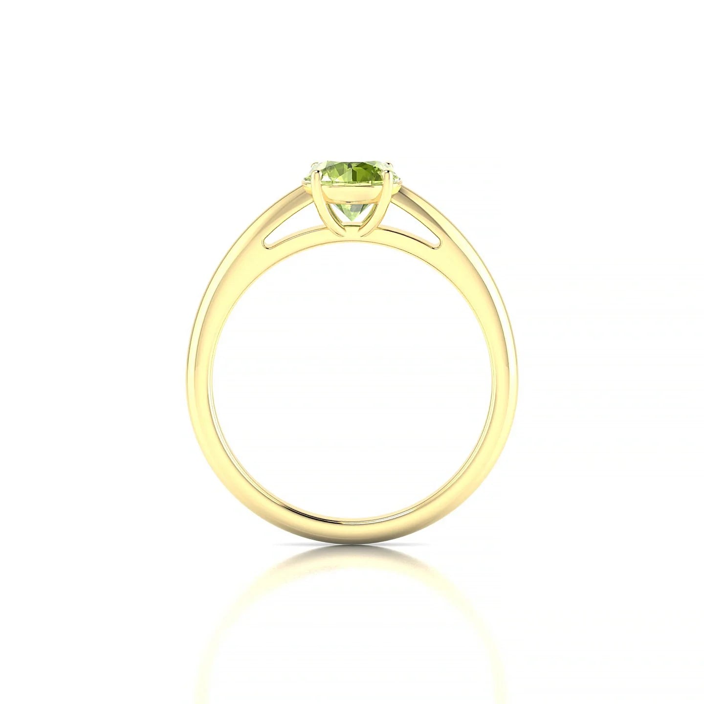 Treasure | 18k Yellow Gold 6 mm Round Peridot Ring