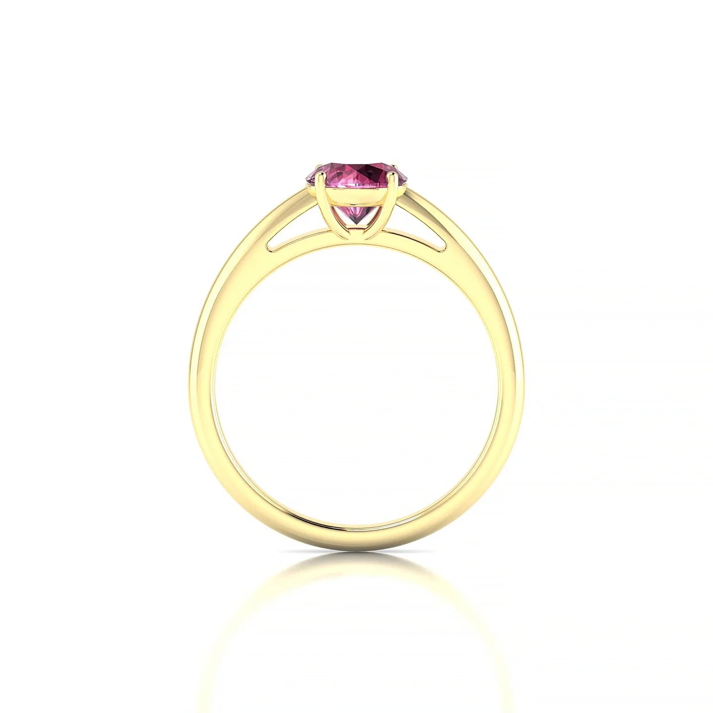 Treasure | 18k Yellow Gold 6 mm Round Rhodolite Ring