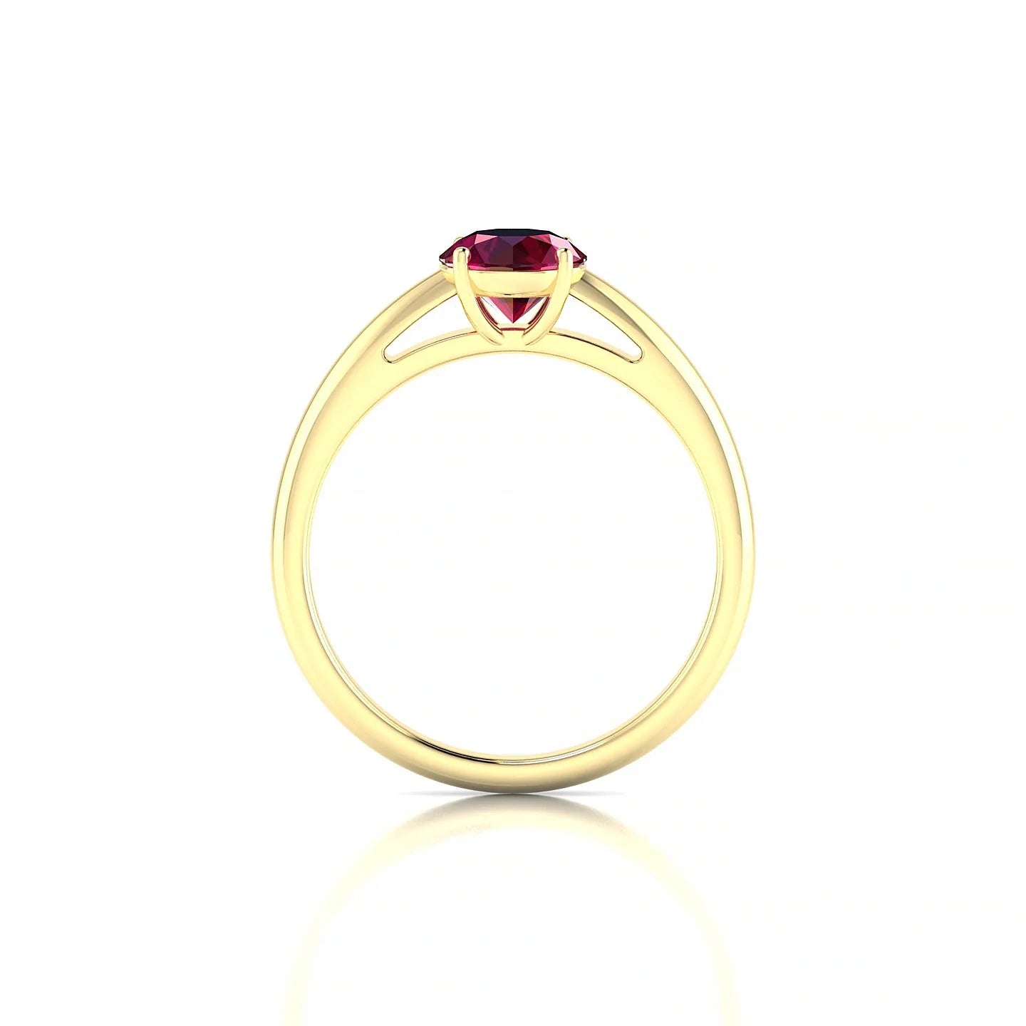 Treasure | 18k Yellow Gold 6 mm Round Ruby Ring