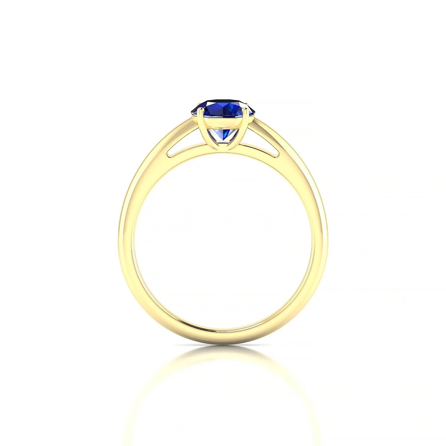 Treasure | 18k Yellow Gold 6 mm Round Sapphire Ring