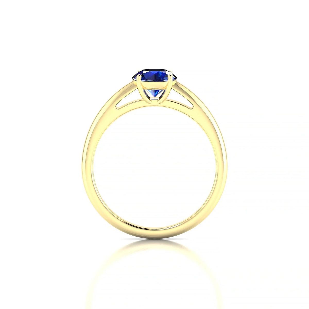 Treasure | 18k Yellow Gold 6 mm Round Sapphire Ring