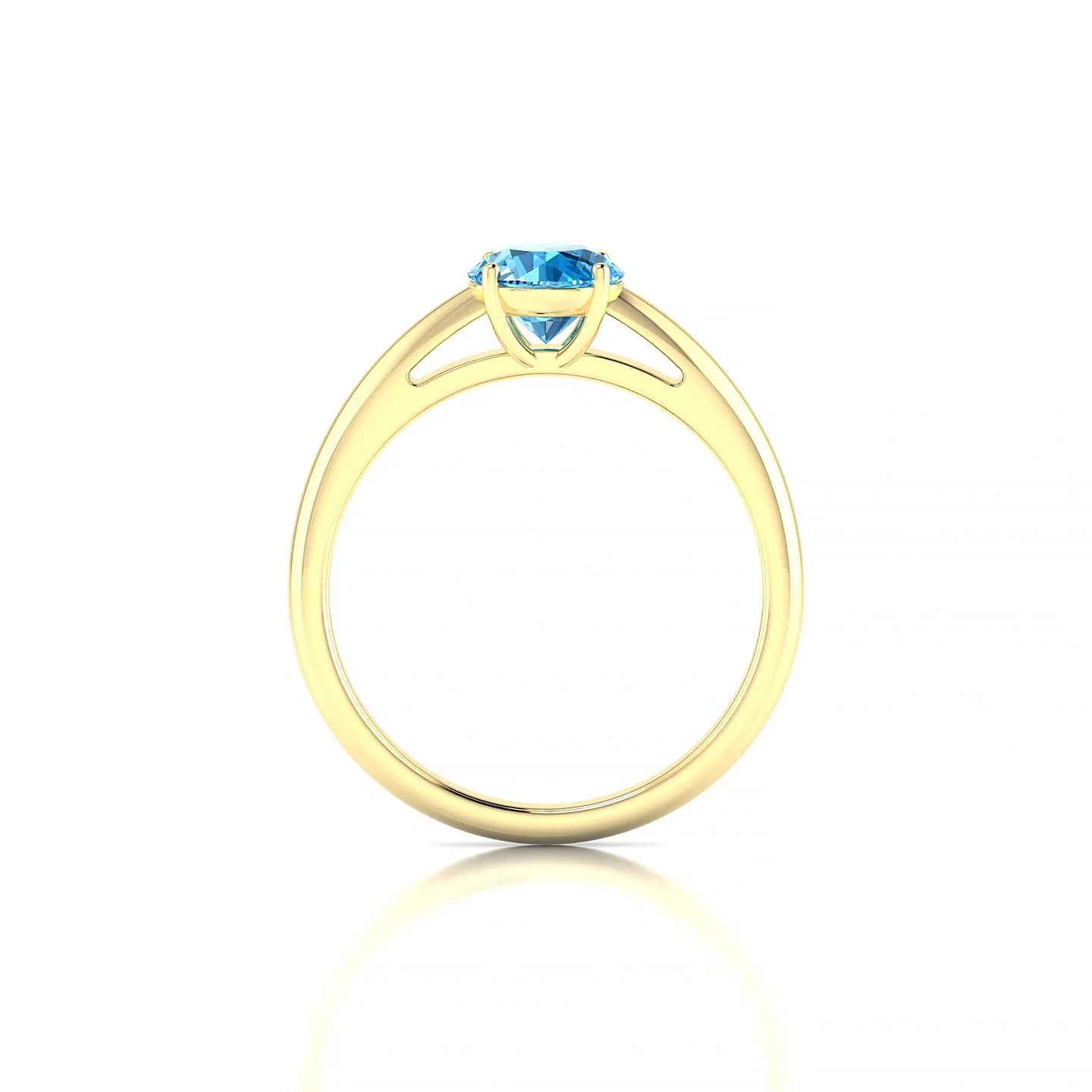 Treasure | 18k Yellow Gold 6 mm Round Topaz Ring