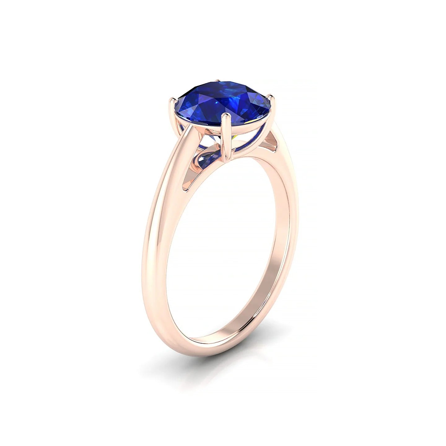 Treasure | 18k Rose Gold 8 mm Round Sapphire Ring