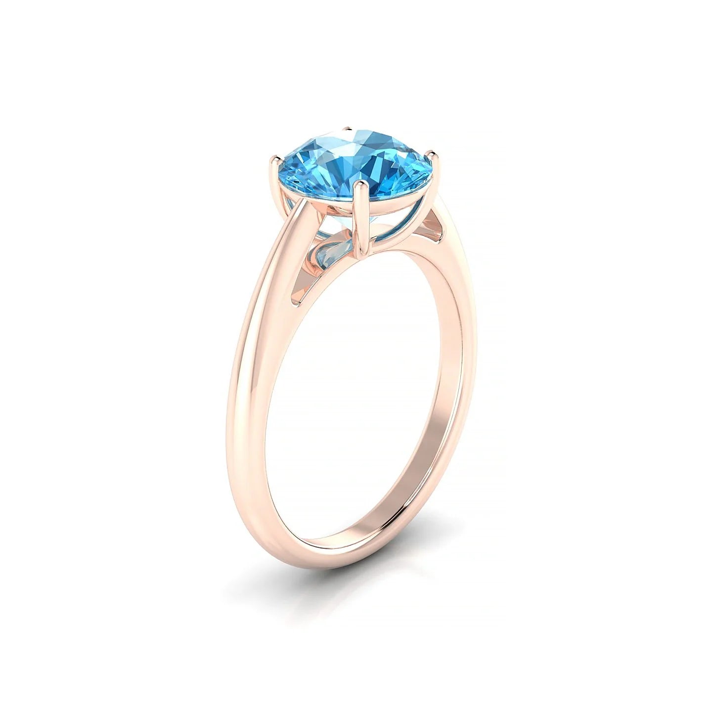 Treasure | 18k Rose Gold 8 mm Round Topaz Ring