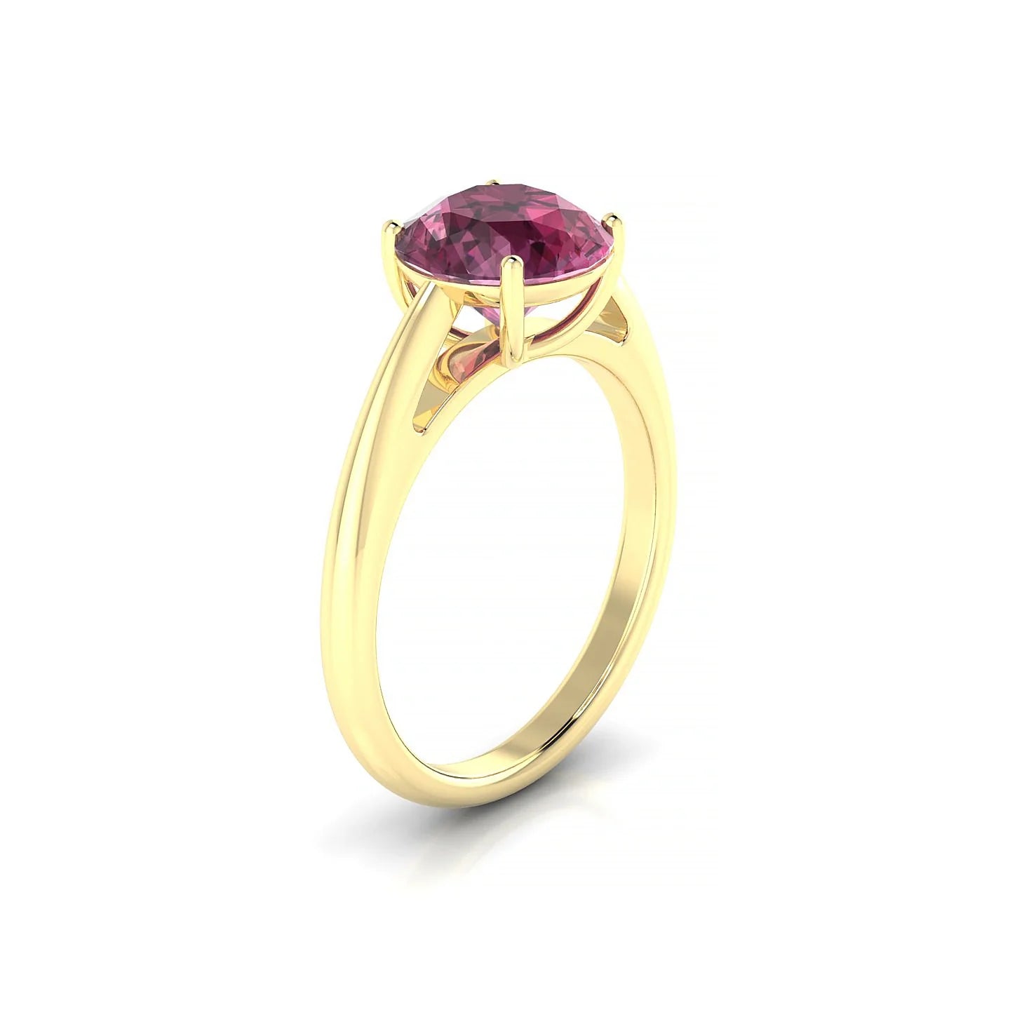 Treasure | 18k Yellow Gold 8 mm Round Rhodolite Ring