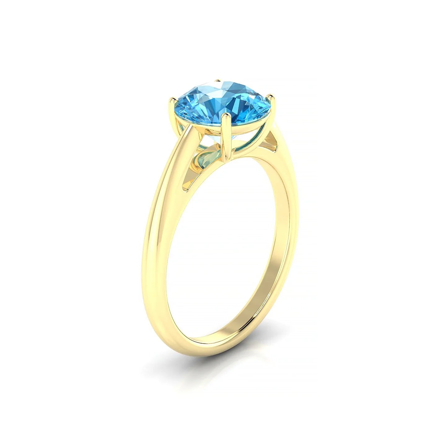 Treasure | 18k Yellow Gold 8 mm Round Topaz Ring