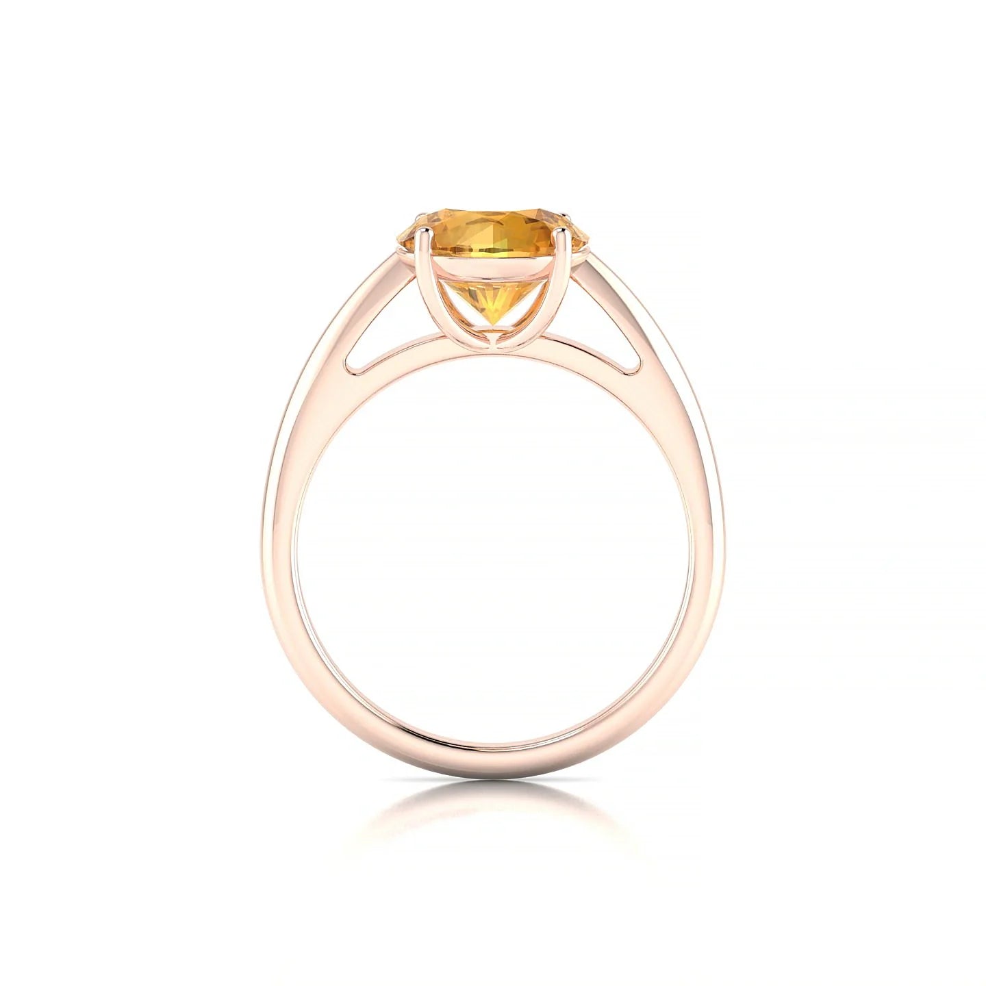 Treasure | 18k Rose Gold 8 mm Round Citrine Ring