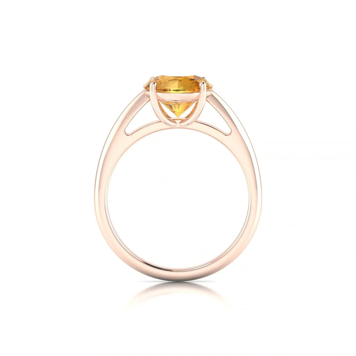 Treasure | 18k Rose Gold 8 mm Round Citrine Ring