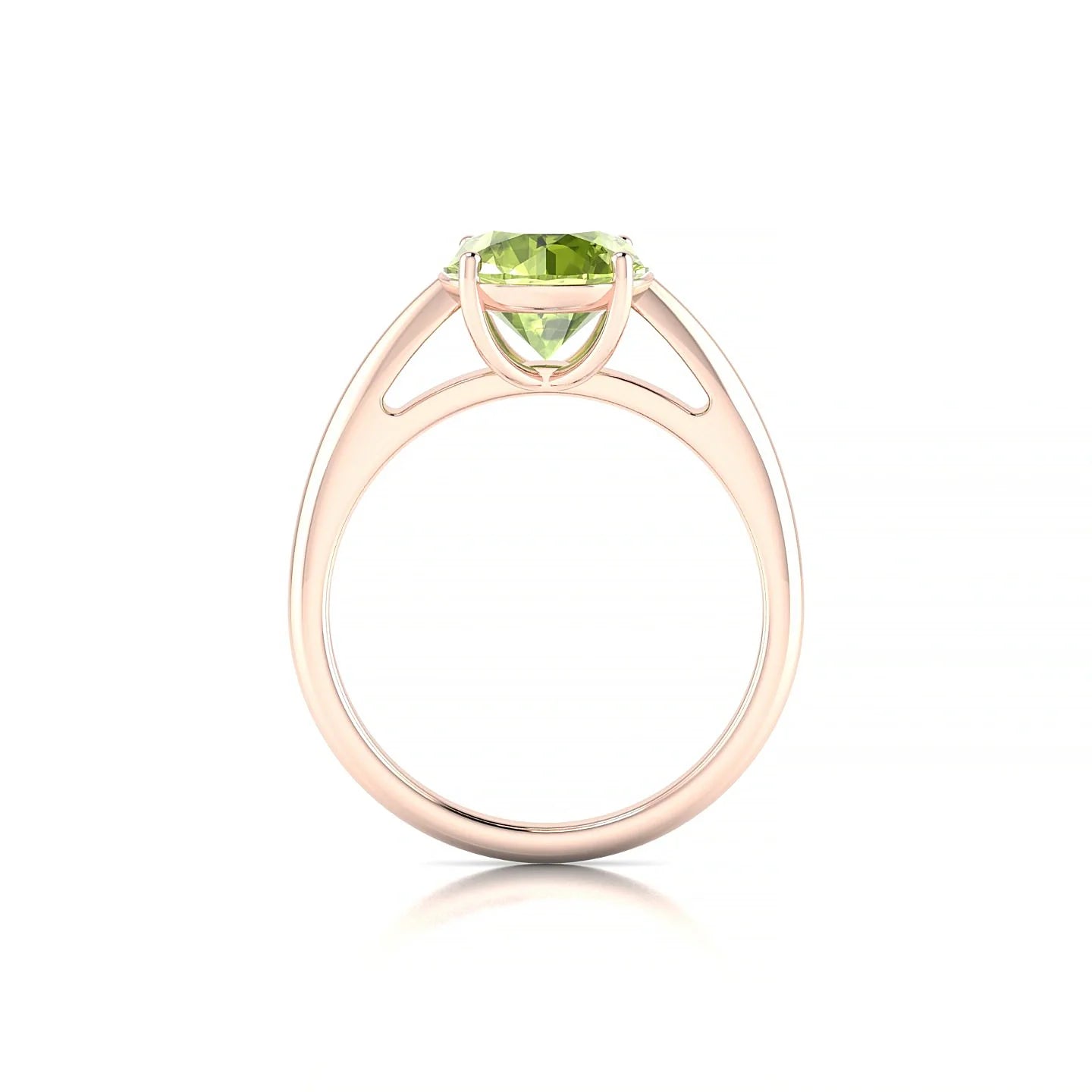 Treasure | 18k Rose Gold 8 mm Round Peridot Ring