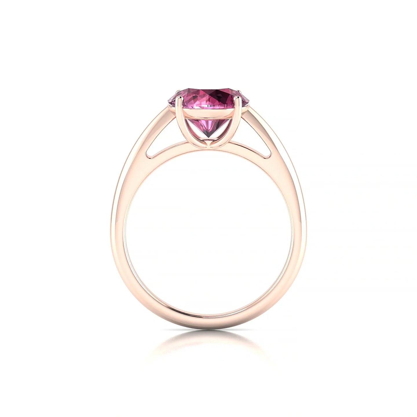 Treasure | 18k Rose Gold 8 mm Round Rhodolite Ring