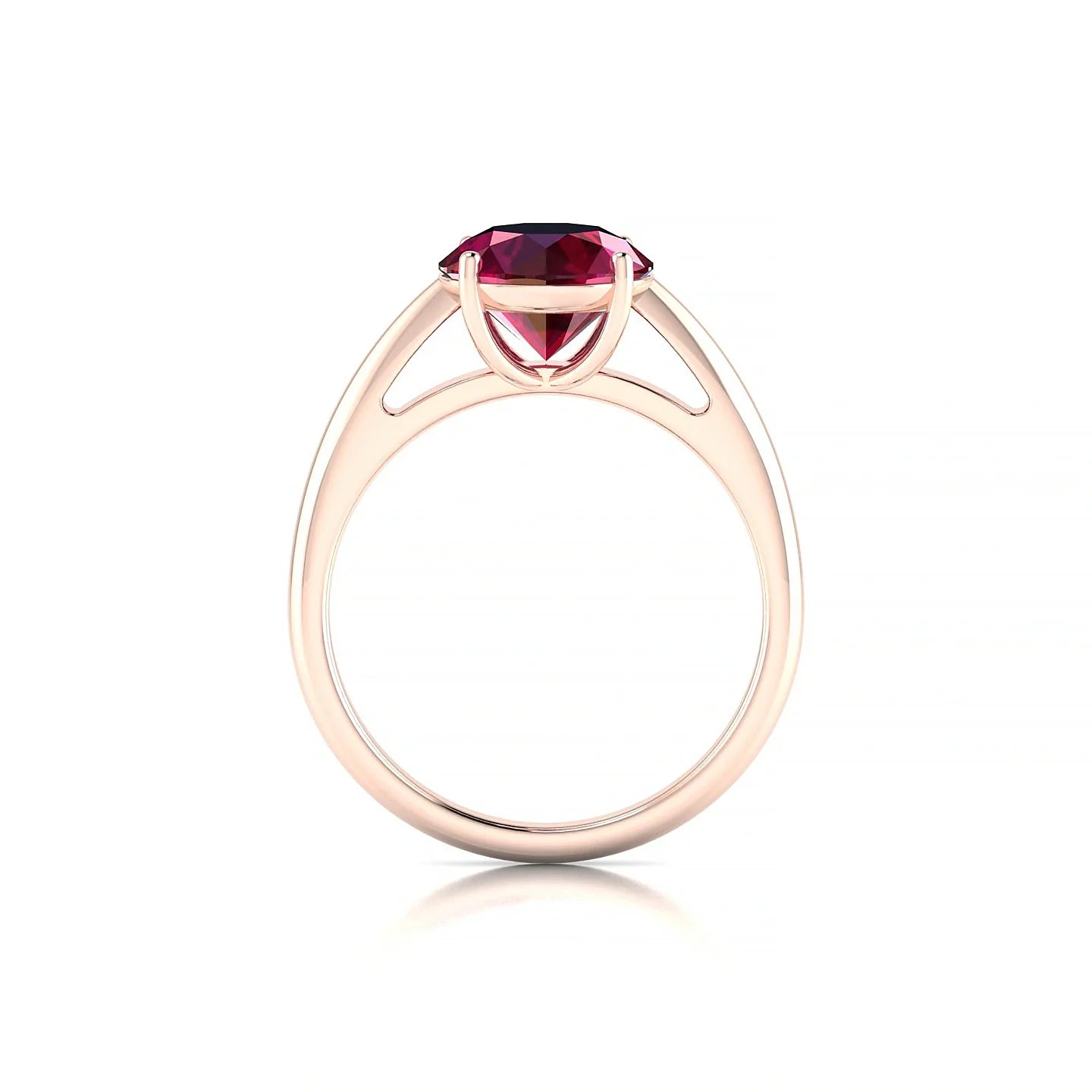 Treasure | 18k Rose Gold 8 mm Round Ruby Ring