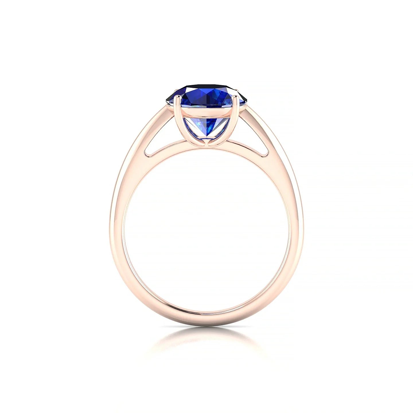Treasure | 18k Rose Gold 8 mm Round Sapphire Ring