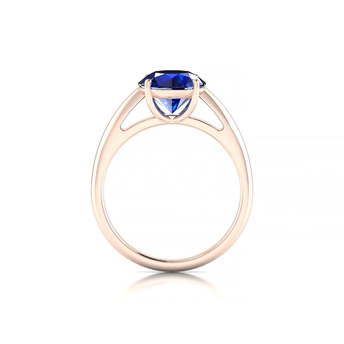 Treasure | 18k Rose Gold 8 mm Round Sapphire Ring