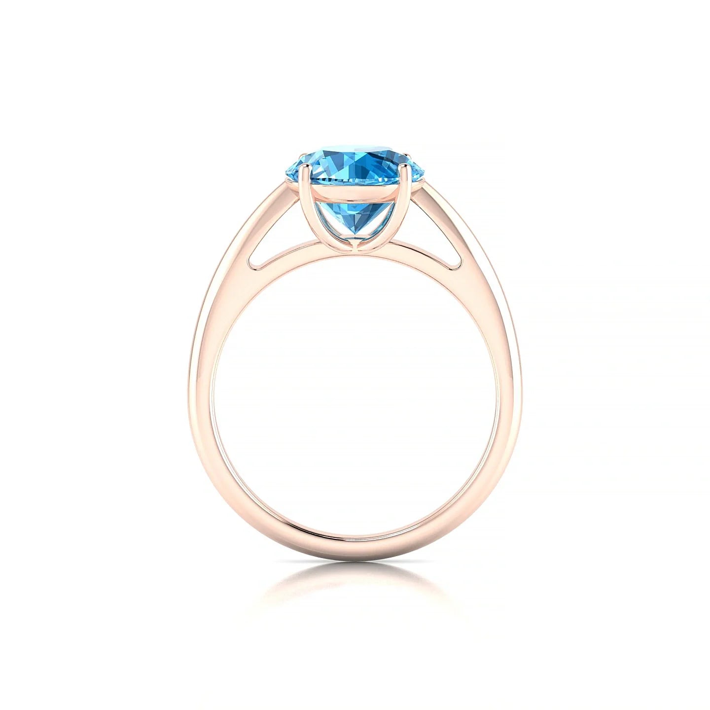 Treasure | 18k Rose Gold 8 mm Round Topaz Ring