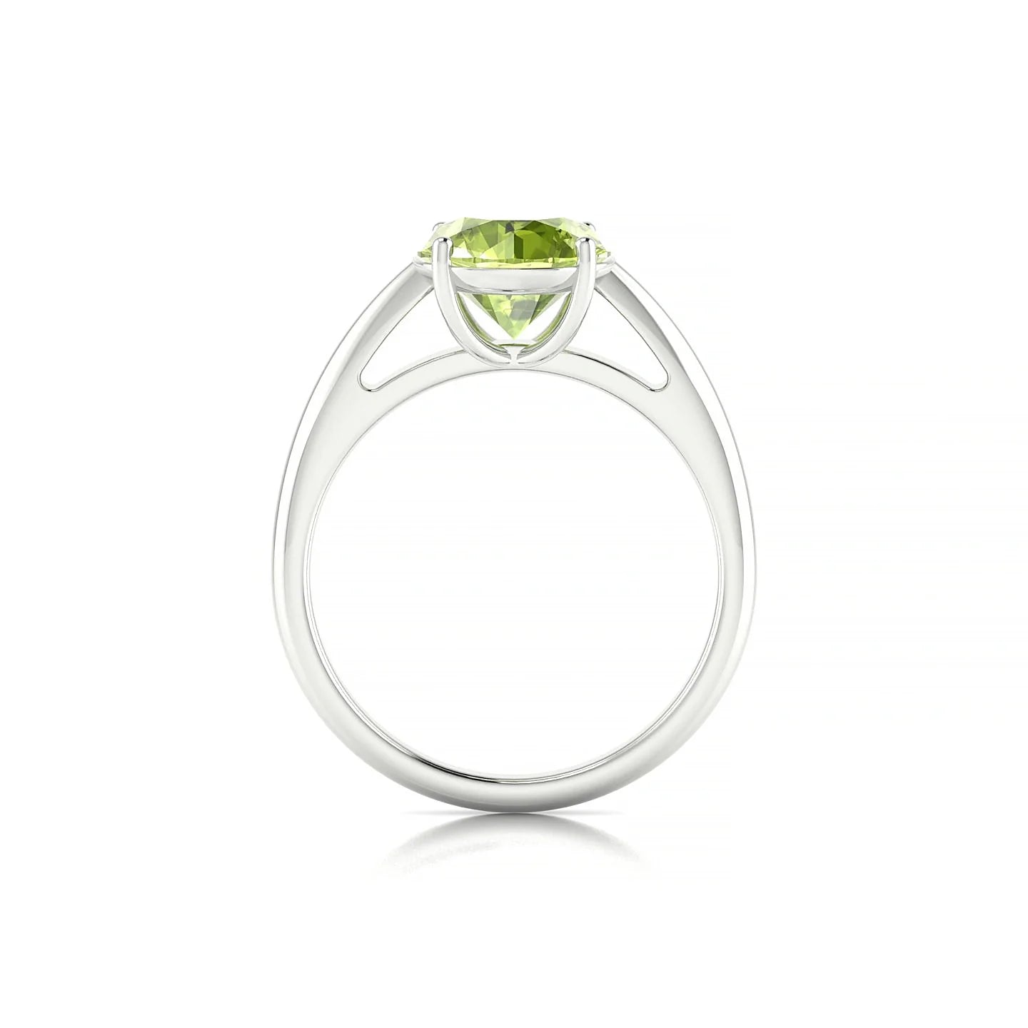 Treasure | 18k White Gold 8 mm Round Peridot Ring