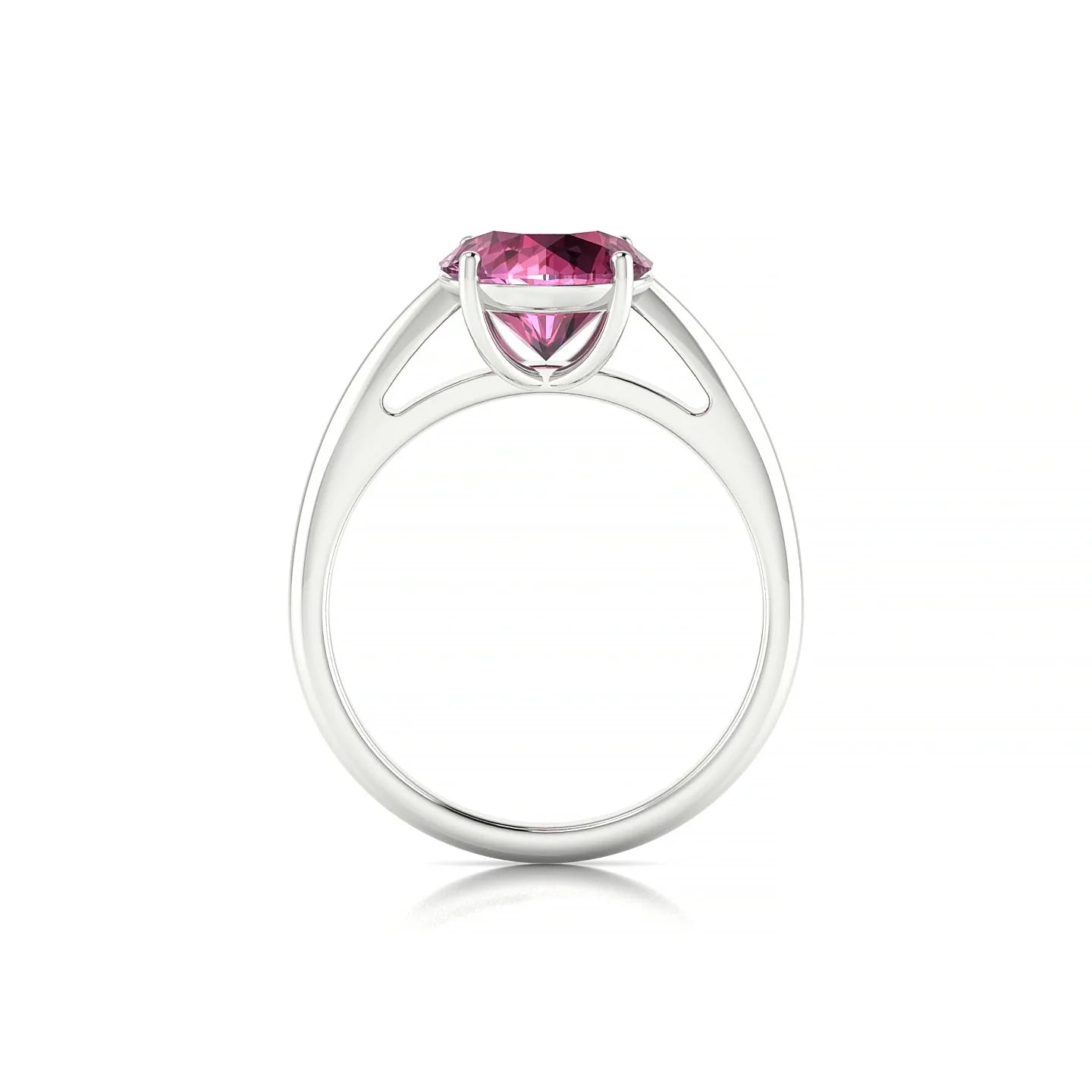 Treasure | 18k White Gold 8 mm Round Rhodolite Ring