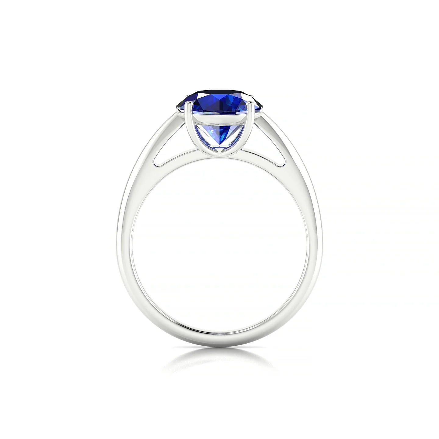 Treasure | 18k White Gold 8 mm Round Sapphire Ring