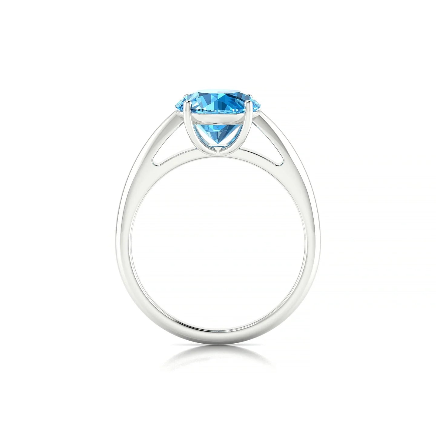 Treasure | 18k White Gold 8 mm Round Topaz Ring