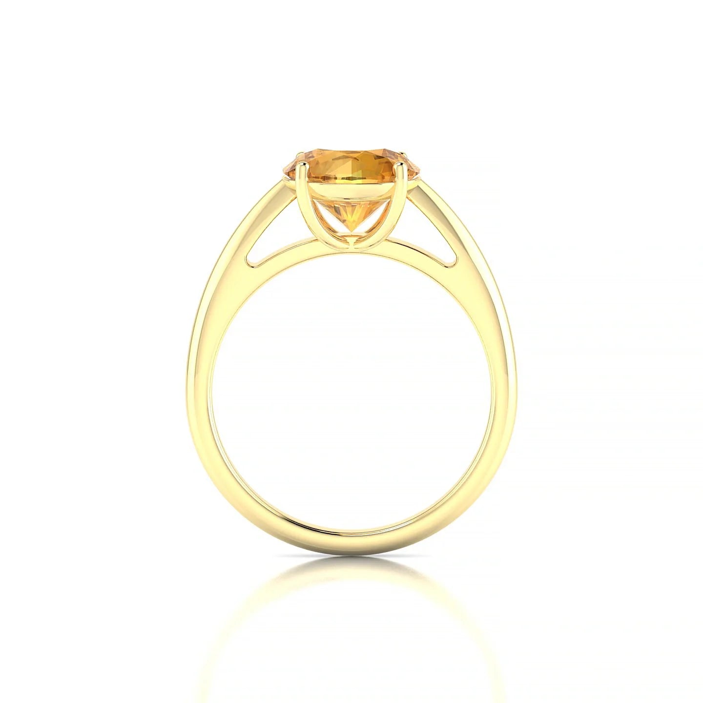 Treasure | 18k Yellow Gold 8 mm Round Citrine Ring