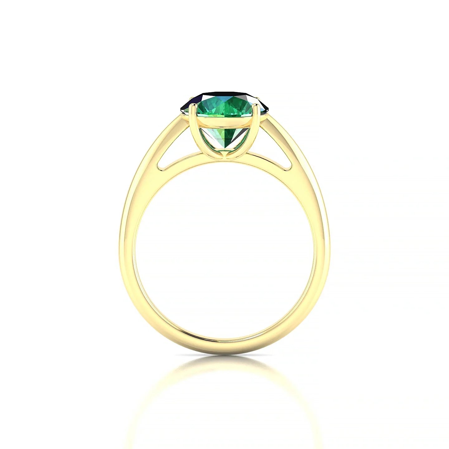 Treasure | 18k Yellow Gold 8 mm Round Emerald Ring