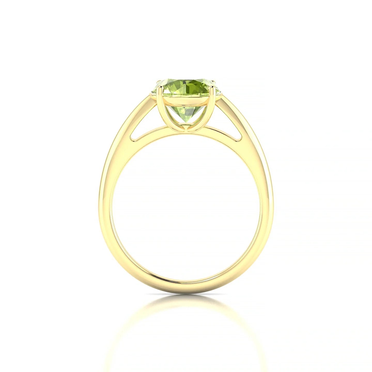 Treasure | 18k Yellow Gold 8 mm Round Peridot Ring