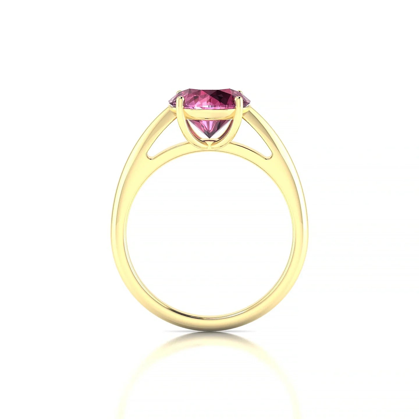 Treasure | 18k Yellow Gold 8 mm Round Rhodolite Ring