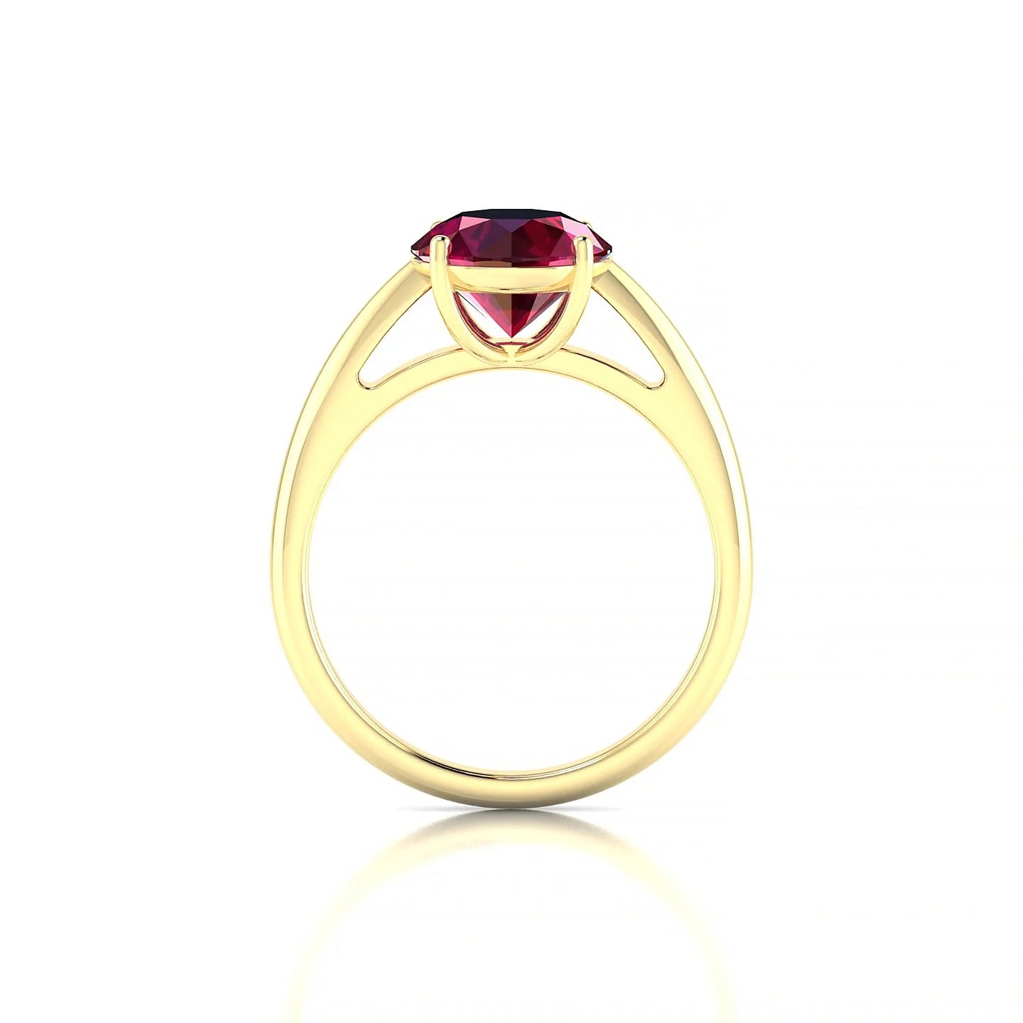 Treasure | 18k Yellow Gold 8 mm Round Ruby Ring