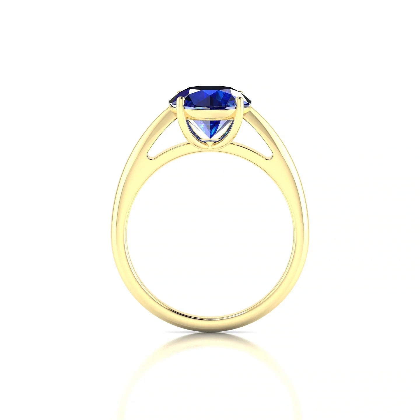 Treasure | 18k Yellow Gold 8 mm Round Sapphire Ring