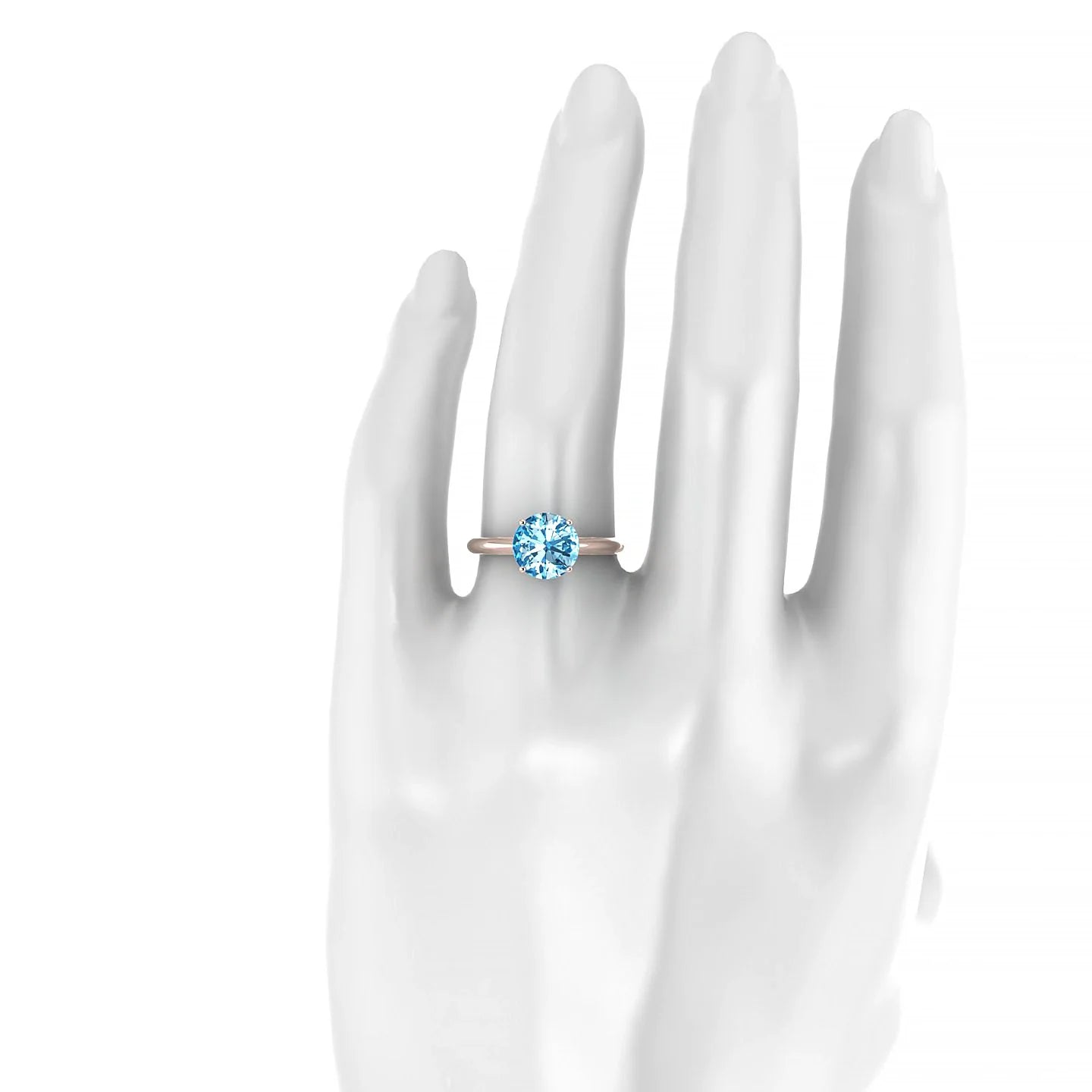 Treasure | 18k Rose Gold 8 mm Round Topaz Ring