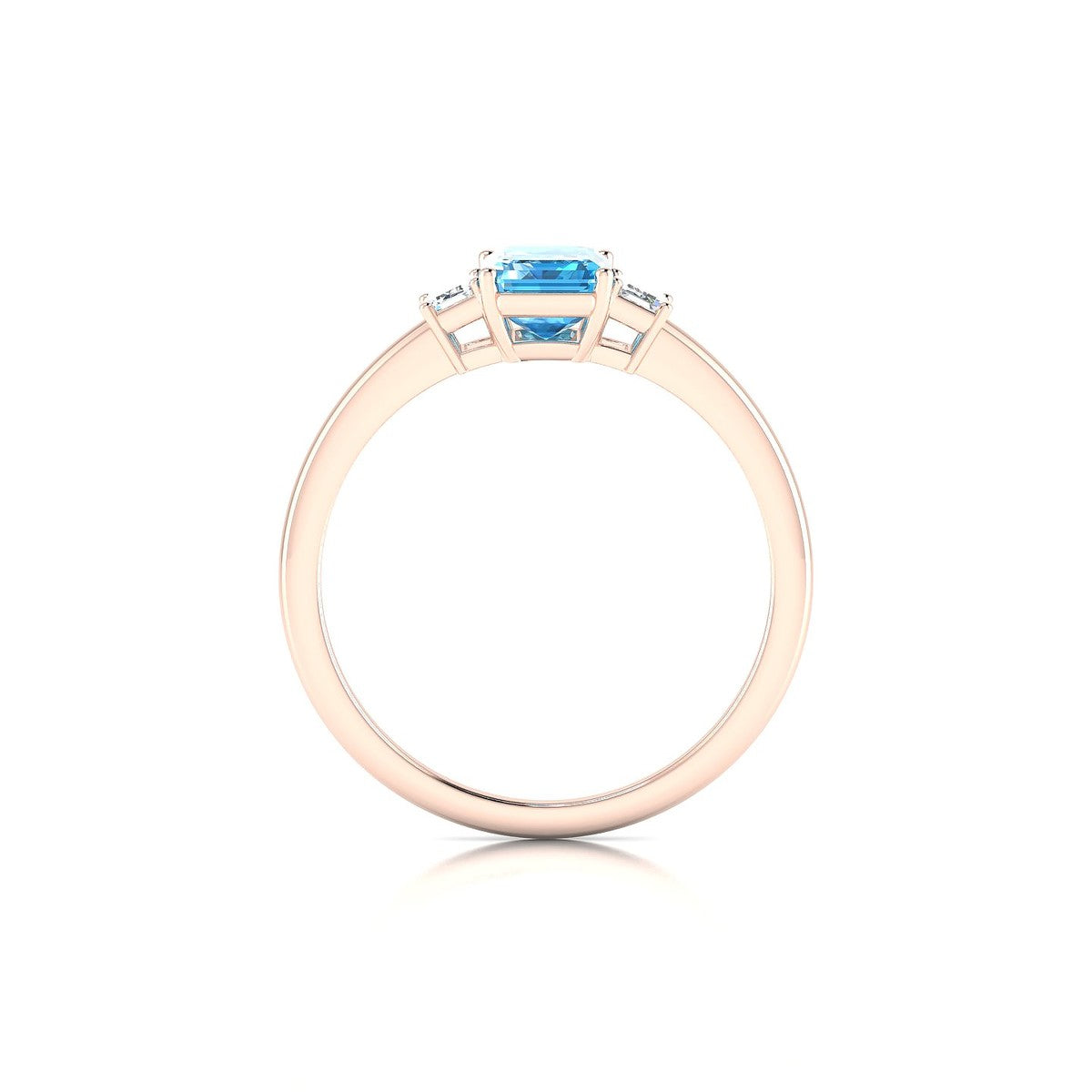 Trio | 18k Rose Gold 7 x 5 mm Emerald Topaz Ring