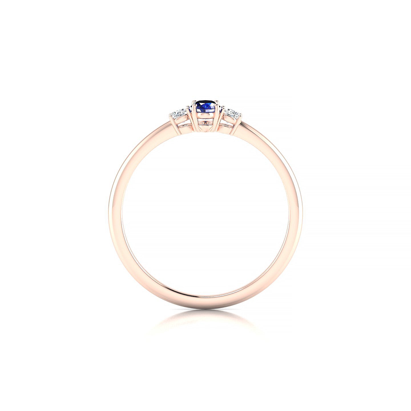 Trio | 18k Rose Gold 5 x 3 mm Oval Sapphire Ring