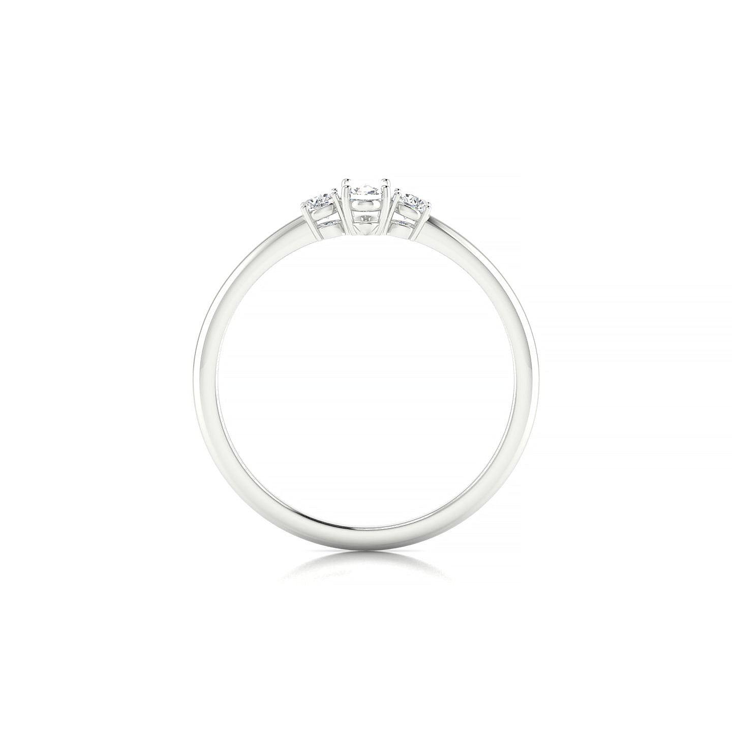 Trio | 18k White Gold 5 x 3 mm Oval Diamond Ring